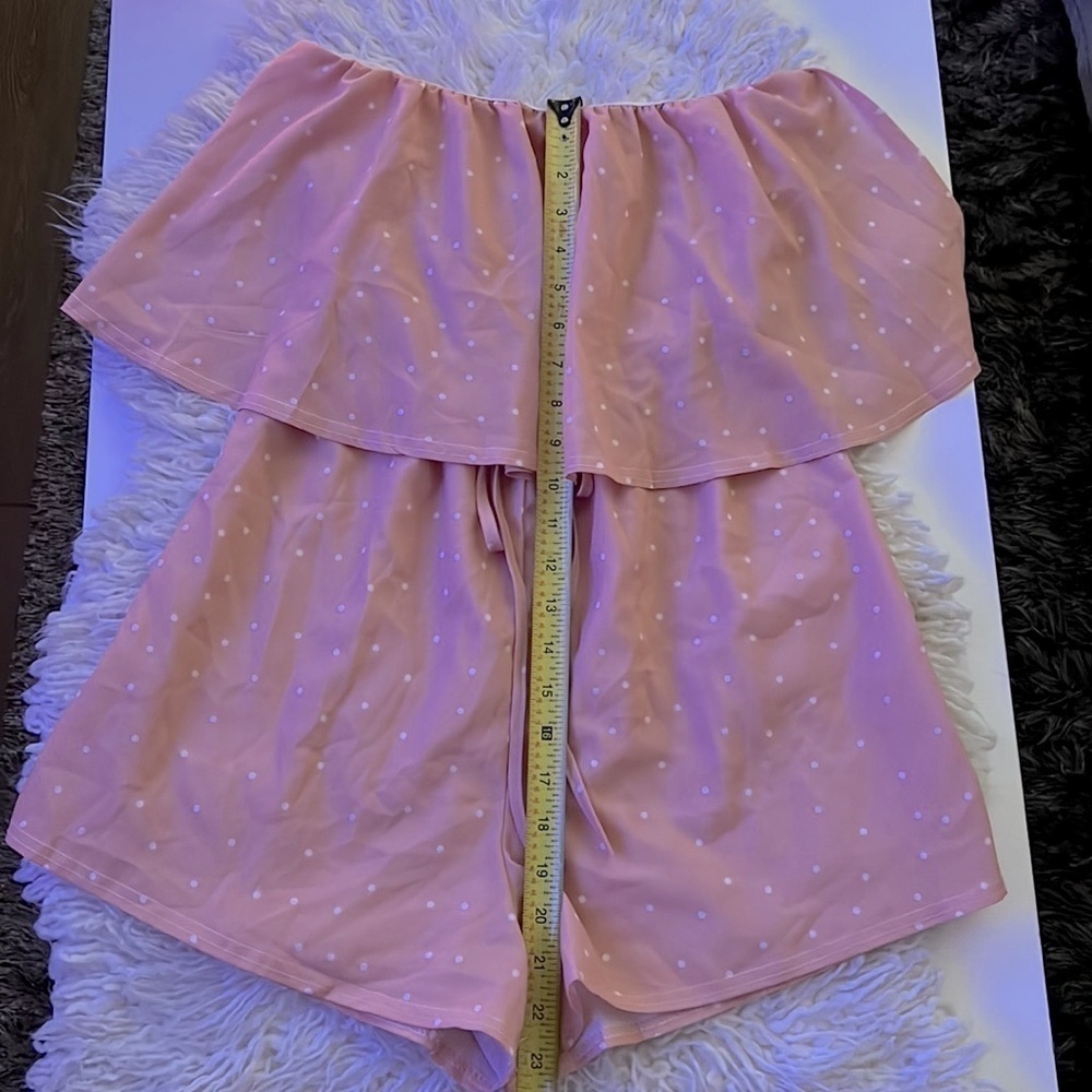 Super cute Private Label Peach Polka Dot Romper! Sz S ππβοΈπ - Picture 14 of 17